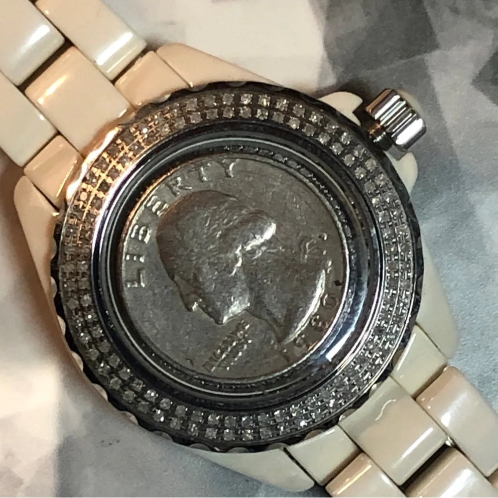 Swiss Legend Diamond Watch Diamonds Ceramic Karamica Date Large Stainles…